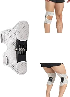 Triple Spring Booster Knee Brace for Meniscus Tear - Carbon Steel Compression Springs Stabilizer for Squats, Climbing,- Boosted Support for Weightlifting & OA Knee Pain - Breathable Adjustable Fit ,1 Pack (Gray)