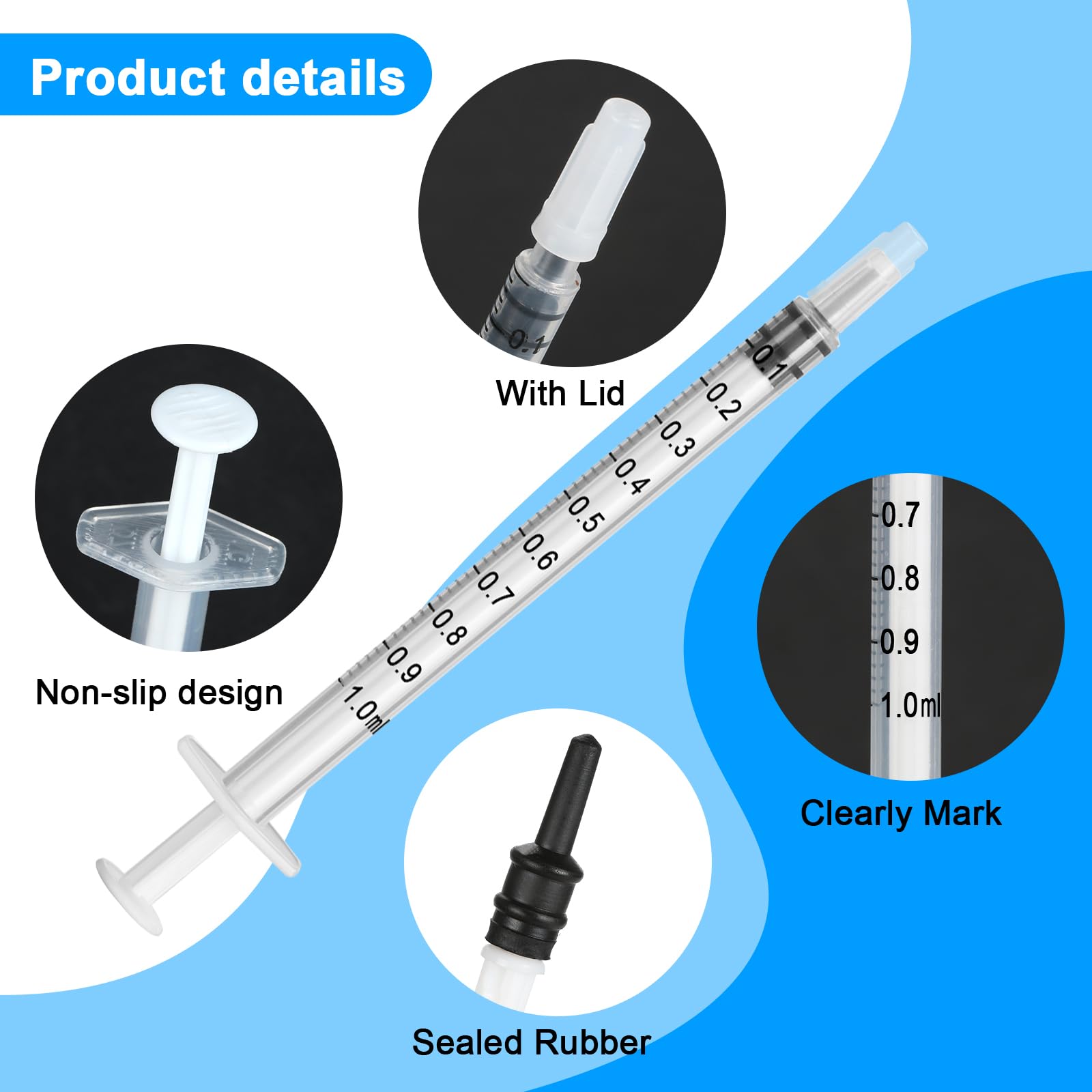 24 Stück 1ml Spritzen Mit Kappen – Steril, 30G-13mm, Für Haustiere & Hobby