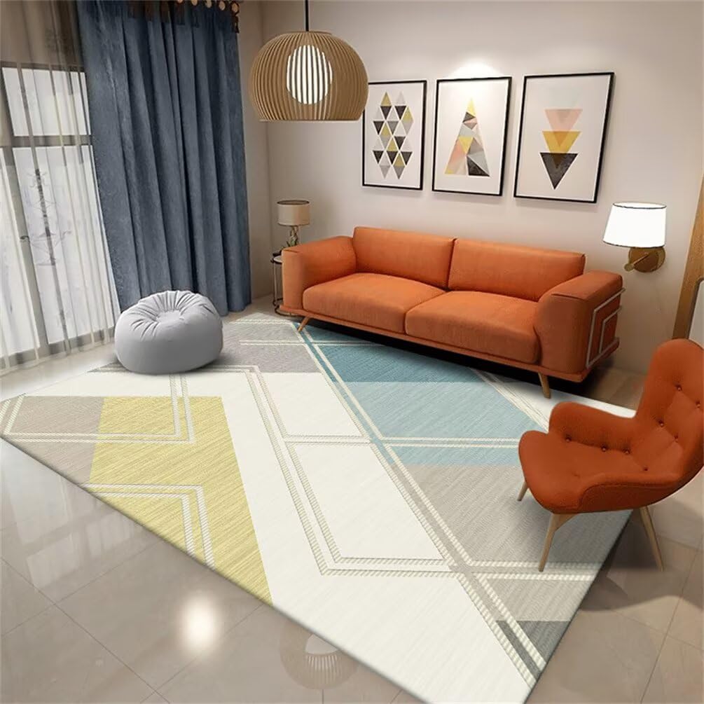 Tapis de maison extérieur et intérieur lavable 120x180cm bleu gris