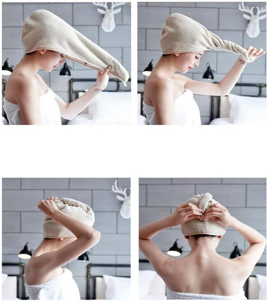 4 Pcs Microfiber Hair Towel Wraps for Women Anti Frizz Quick Dry Magic Head Turban Hat Shower Caps for g Thick Curly Hair Super Absorbent Fast Drying Quick Dry Hair Towel