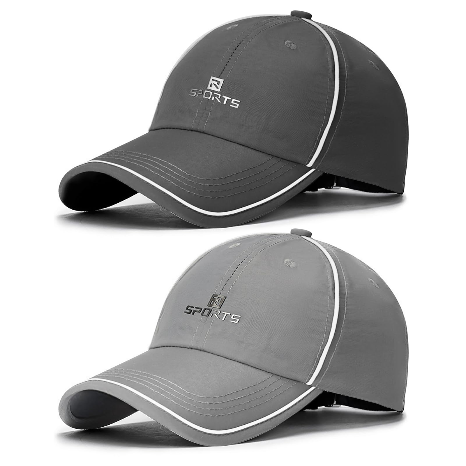 2 Packs Gorra de Béisbol Secado Rápido Hombre, Gorra de Béisbol Protección Solar Transpirable Resistente Al Sudor, Sombrero de Pesca Senderismo Plegable para Deportiva el Sol al Aire Libre — view 8