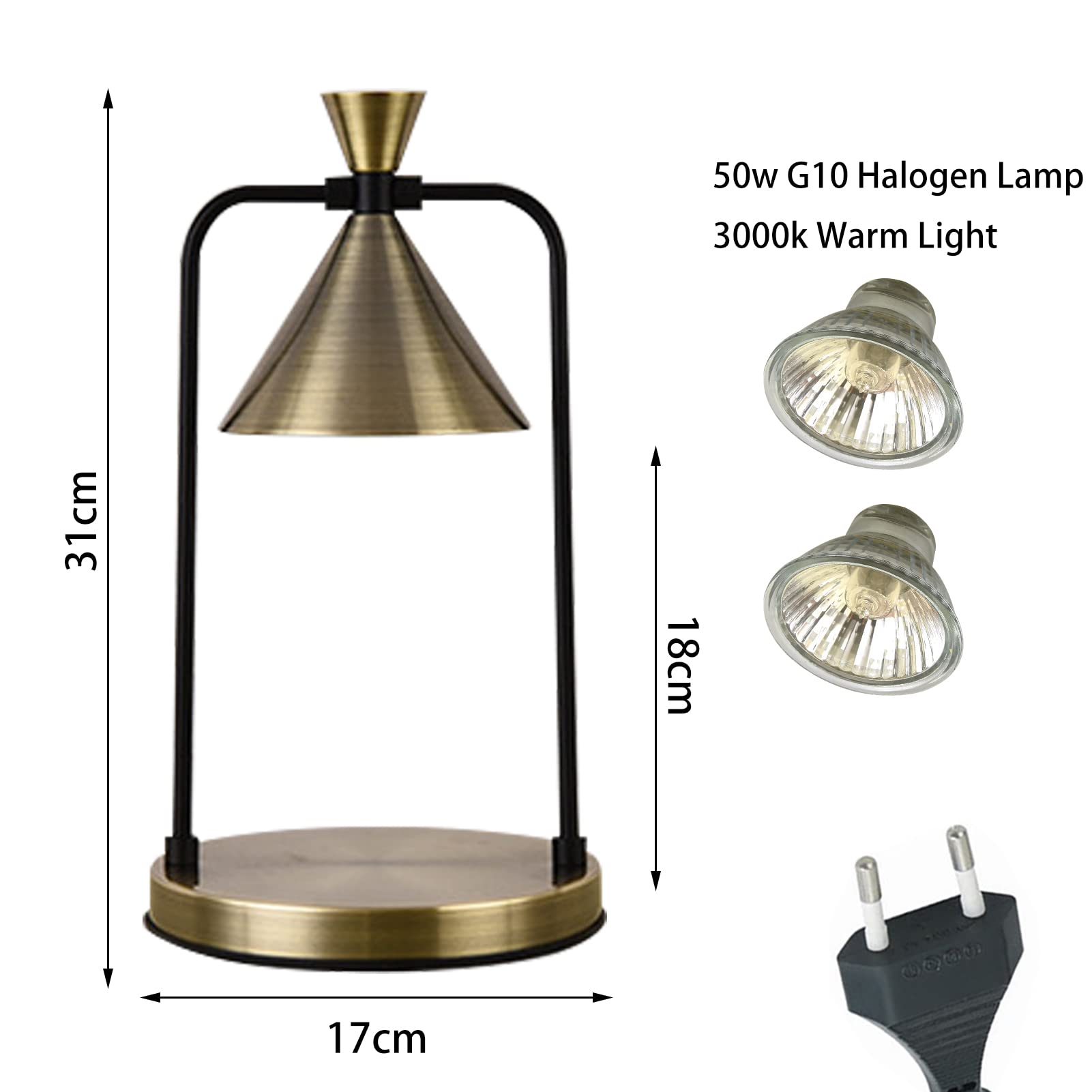 Kerzenwärmer Lampe, Duftlampe Elektrischer mit Timer & Dimmer, Duftkerze Duftlampe Elektrische Kerzenwärmer, Candle Warmer Lamp Vintage Dekoration für Haushalt & Wohnen, Geschenke für Mama (Bronze)