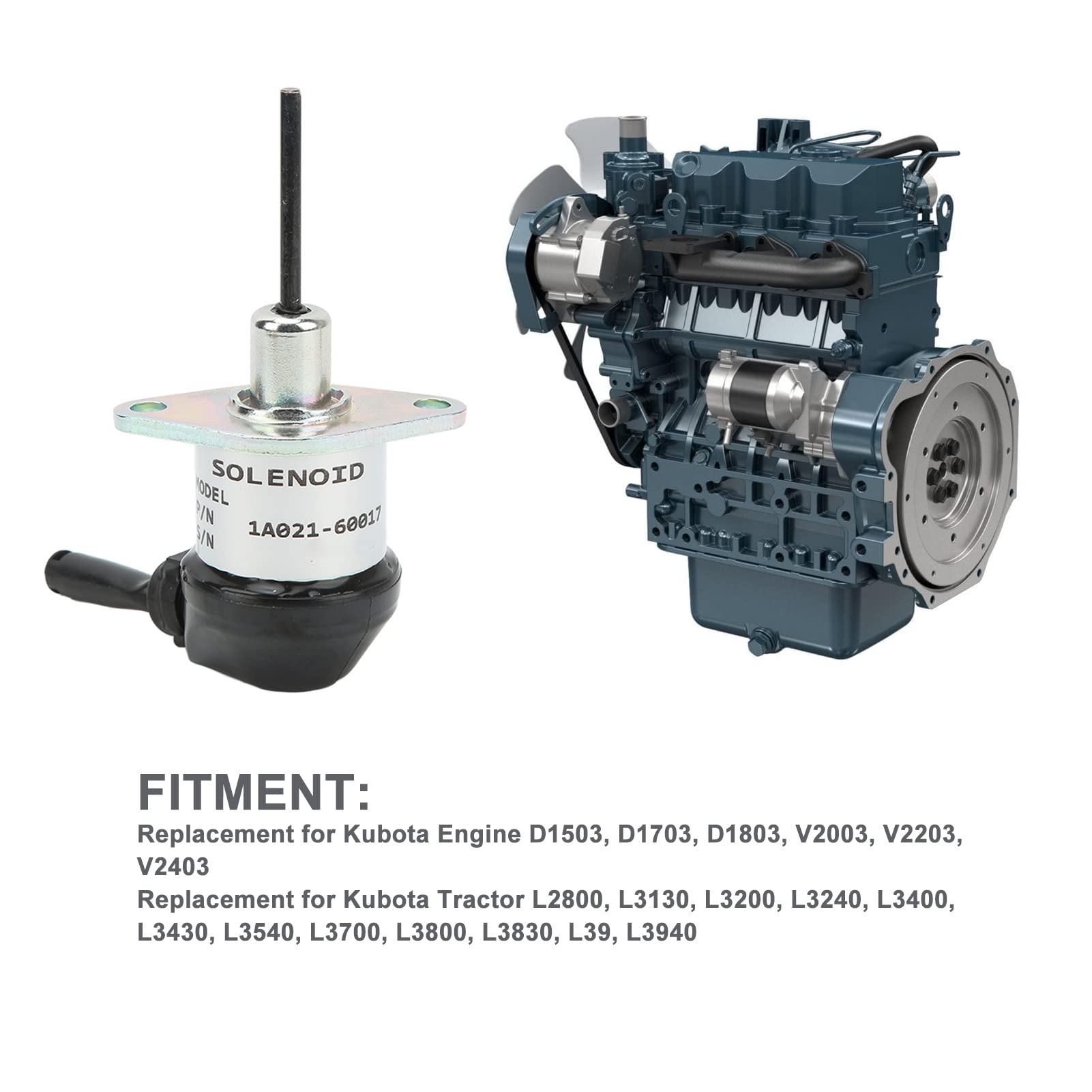1A021 60017, valvola solenoide di spegnimento carburante facile installare, resistente all'usura, alta sensibilità per escavatori (12 V)