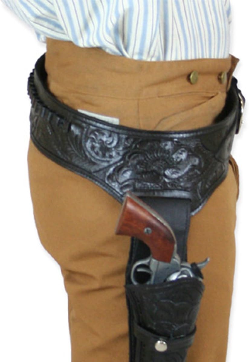 Historical Emporium .38/.357 Cal Standard Right Hand Western Gun Belt and Holster Tooled Leather