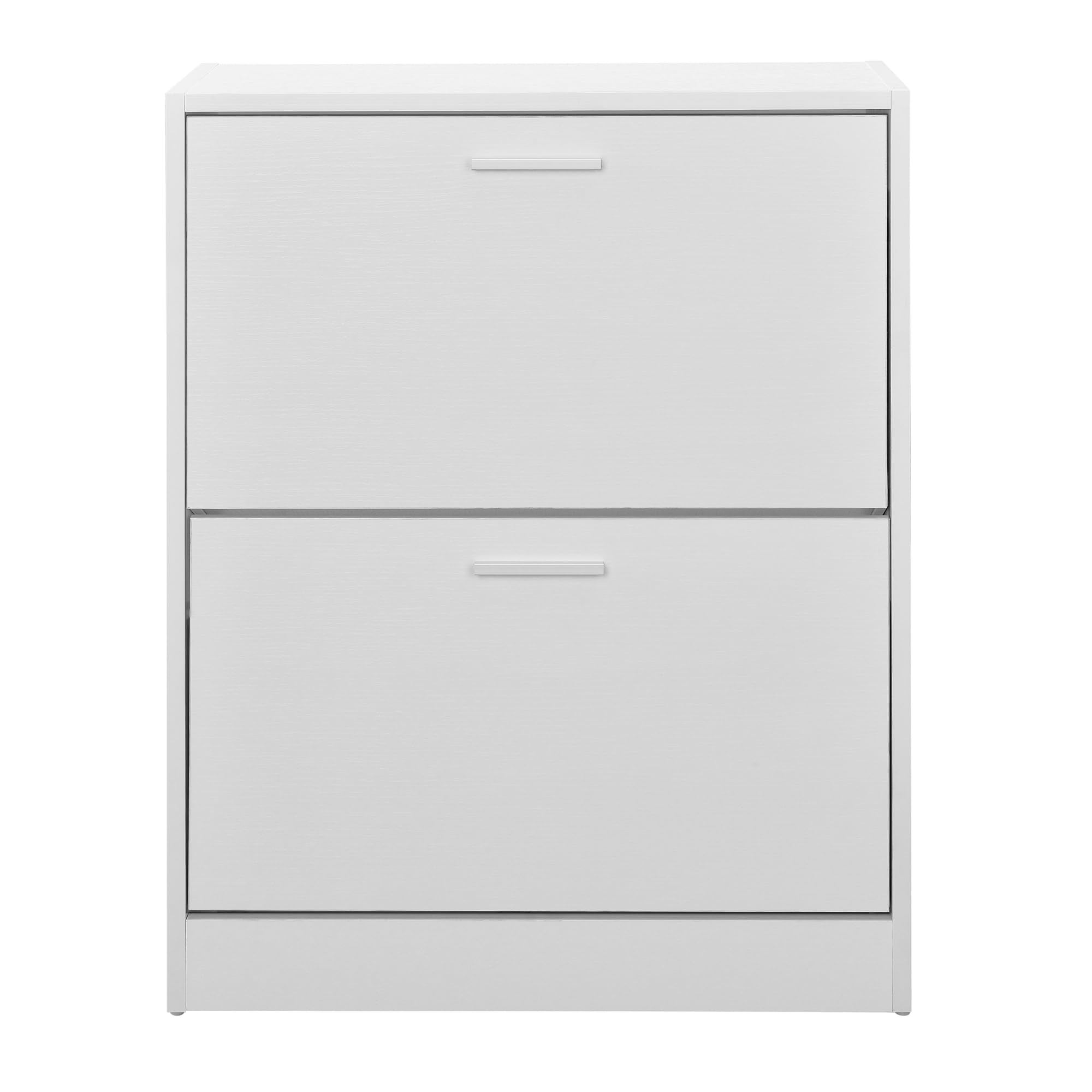 [en.casa] Armario Zapatero Sykkylven Organizador de Zapatos con 2 Puertas para 12 Pares Mueble Zapatero Estrecho para Entrada Recibidor 81 x 63 x 24 cm - Blanco