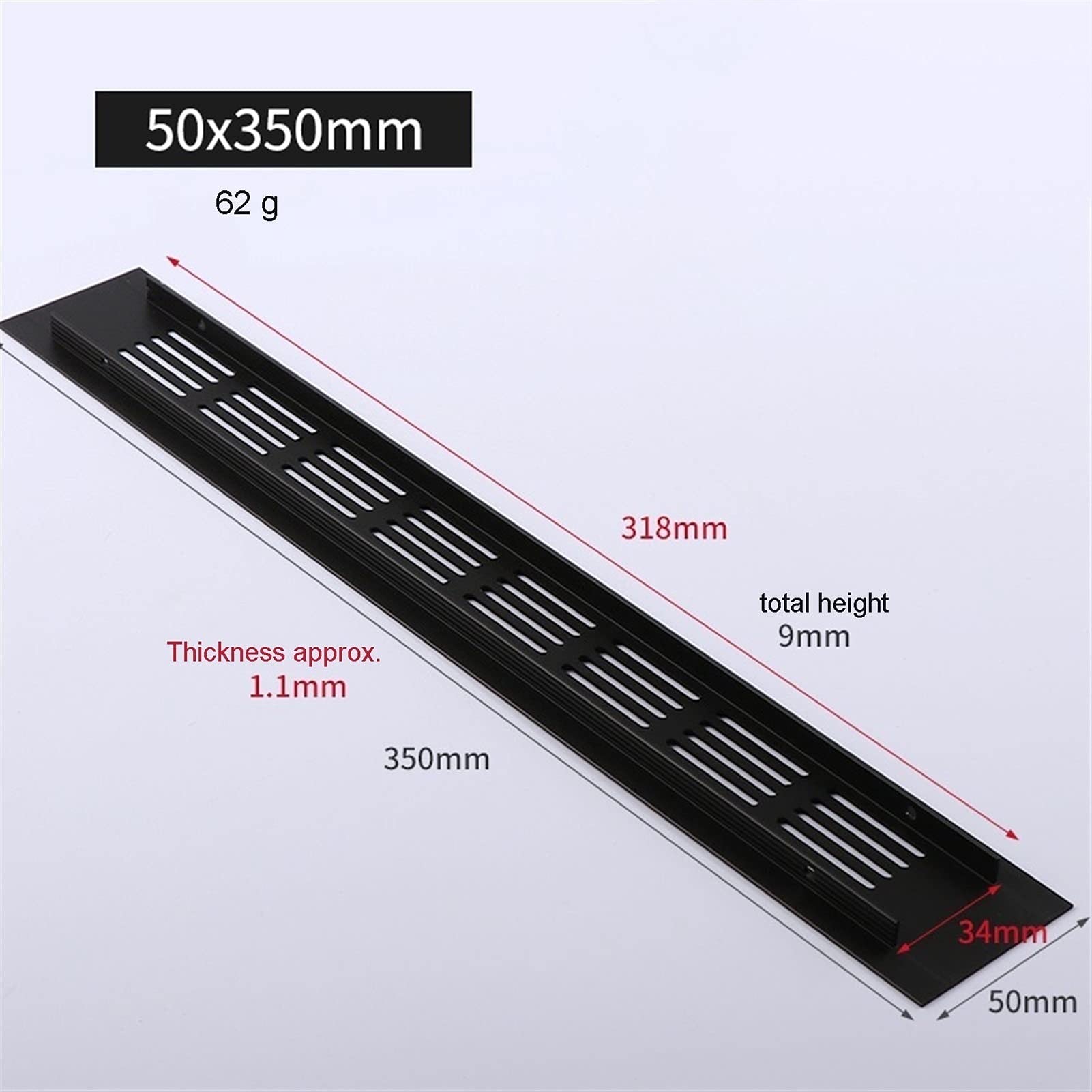 Lüftungsgitter Deckel Heizkörpergitter, Lüftungsgitter, atmungsaktives Netz aus Aluminiumlegierung, schwarzes Schranklüftungs-Abluftkühlgitter(80x100mm)