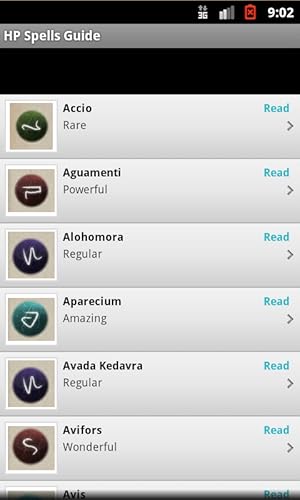 Harry Spells Guide