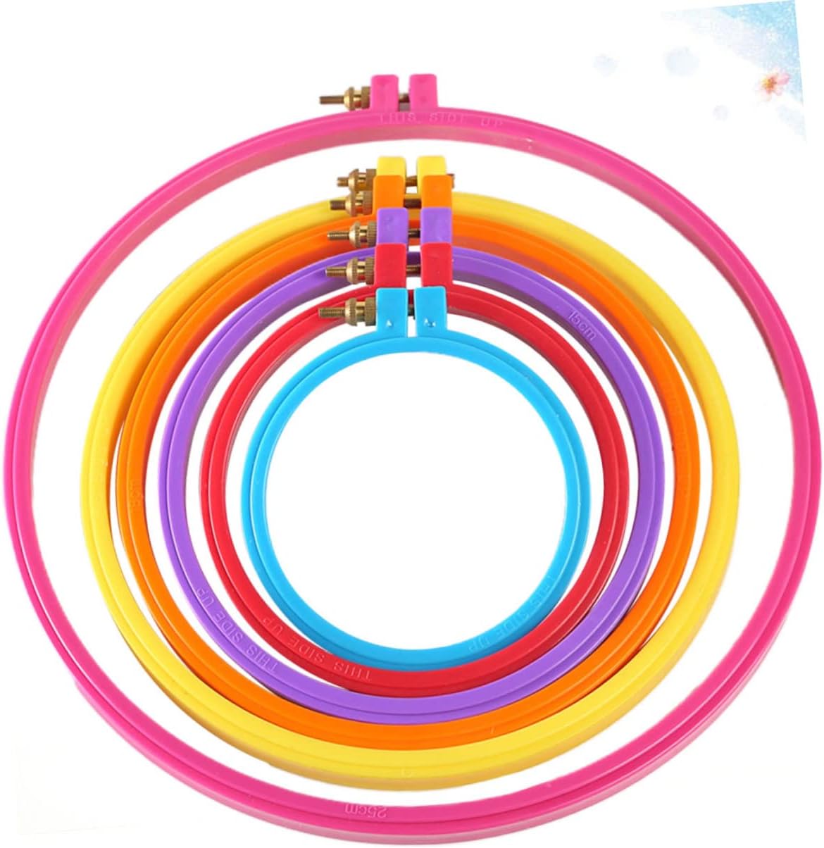 Angoily 6pcs Embroidery Studio Kit Plastic Embroidery Circles Cross Stitch Hoop Circle Frame DIY Cross Stitch Frame for Hand