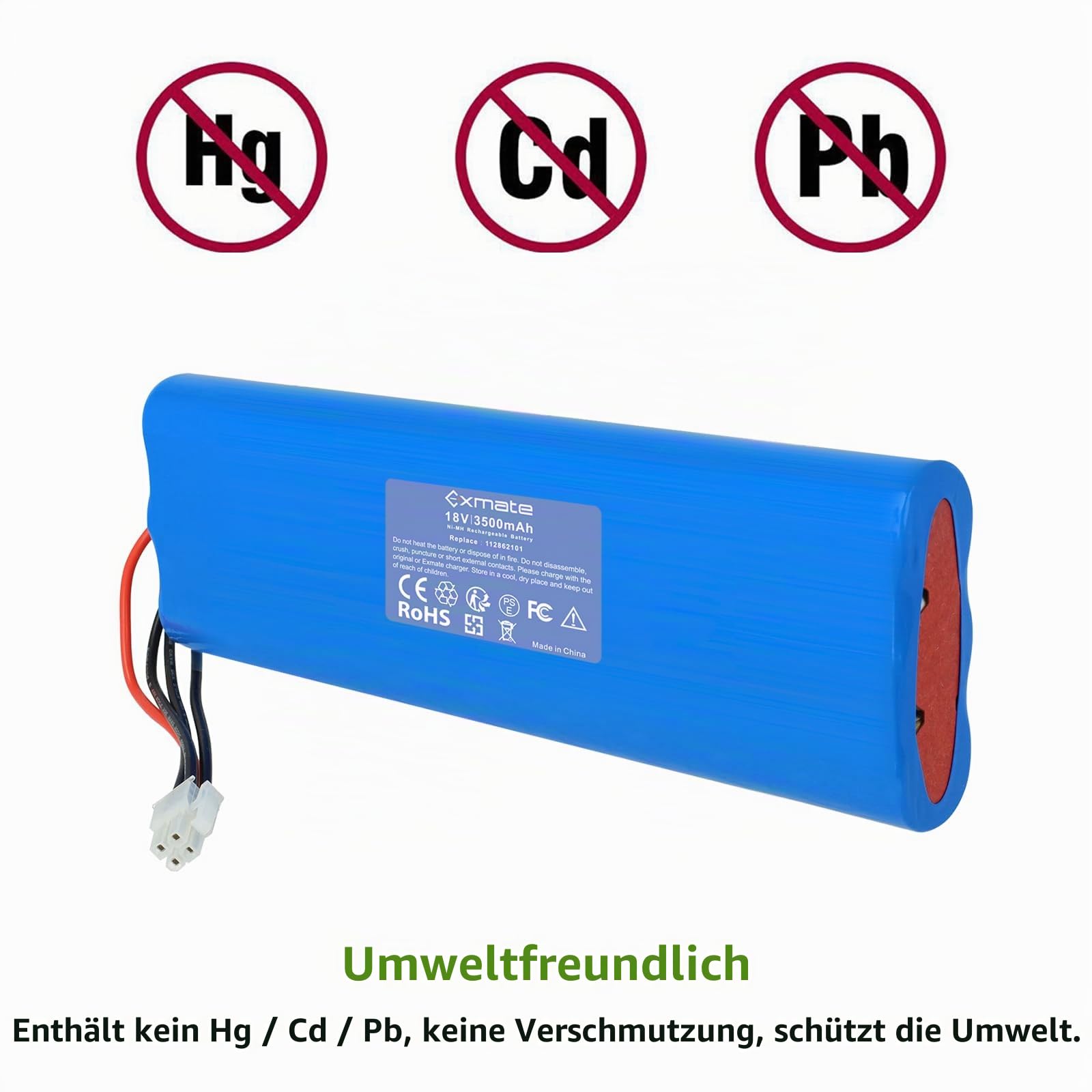 2X Exmate 18V NiMH 3500mAh Akku kompatibel mit Husqvarna Automower 210AC, 210C, 220AC, 230ACX, 260ACX, G2 (2004-2006), Husqvarna Automower SH