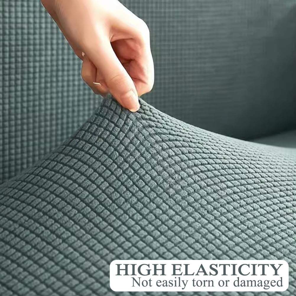 Red,M, Square Ottoman Cover Stretch Ottoman Slipcover Footstool Cover with Elastic Bottom Anti-Slip Soft Foot Stool Protector Cover Velvet Fabric Dustproof Machine Washable