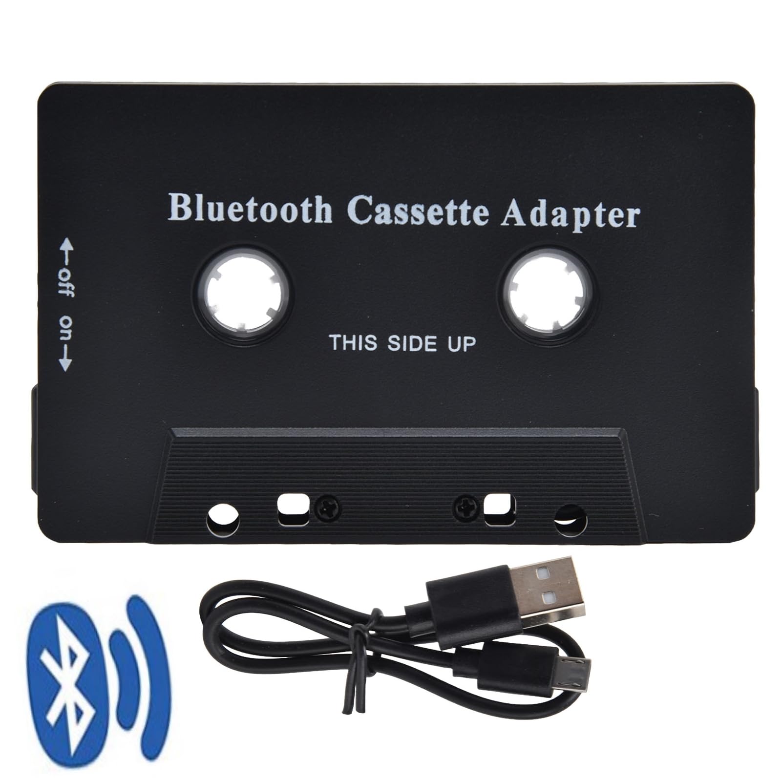 Kaseta Bluetooth, bezprzewodowy adapter kasety Bluetooth do samochodu odbiornik kasety z kablem USB do radia DVD
