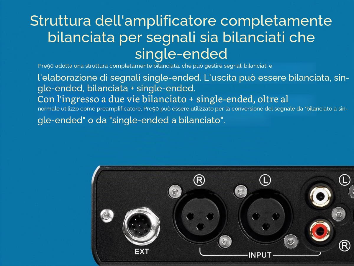 Topping PRE90 Preamplificatore Hi-Res con uscite e connessioni bilanciate, colore nero