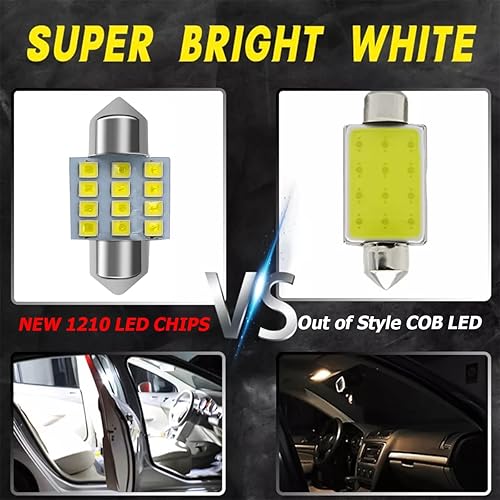 Miniatura 4 de 24 bombillas LED para automóvil, luces superbrillantes para interior de automóvil, kit de bombillas T10 de 1.220 in y 1.654 in, accesorios de