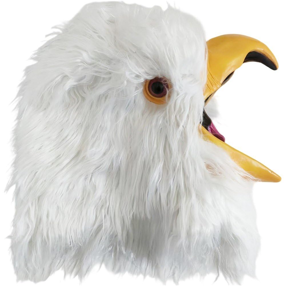 Masque d'aigle tête blanche halloween et mascarade oiseau latex peluche