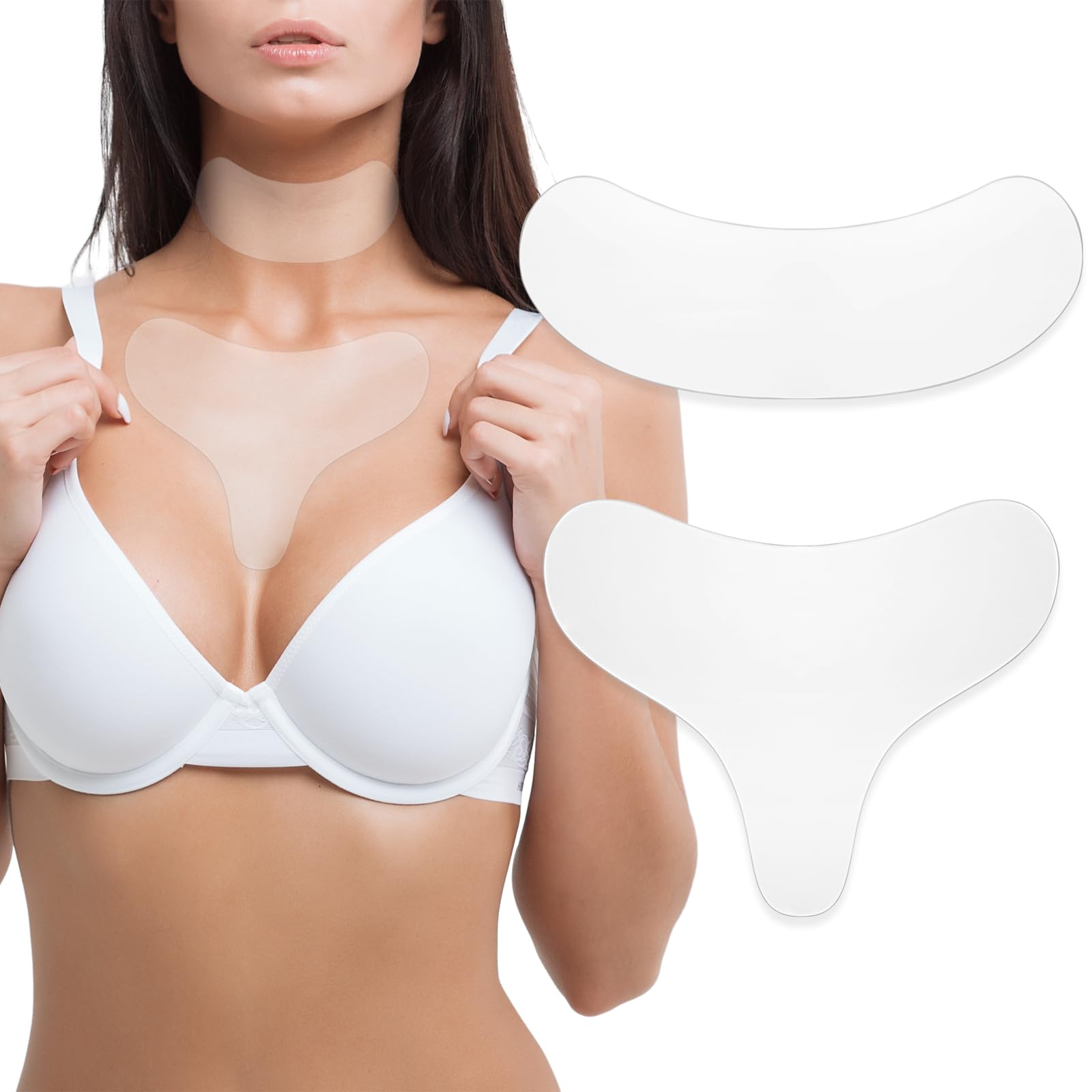 Neck and Chest Wrinkle Pads - Anti Aging Wrinkle Patches, Antiwrinkle Silicone Pads for Chest Skin Firming & Neck Tightening Reusable Neck Lift Wrinkle Pads for Overnight Sleeping Skincare