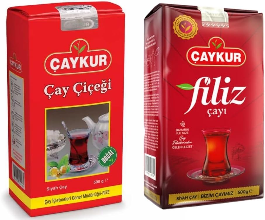 Black Tea Duo, Filiz & Caycicegi, Youngest Tea buds & Smooth Loose Leaf Blend, Perfect for Daily Enjoyment for Breakfast 500g / 17.6 Oz each