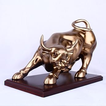 Bull figurine statue decoration bull figure abstract animal sculpture bull resin decoration animal sculpture represents good luck of career and wealth for home office desk gift decoration.