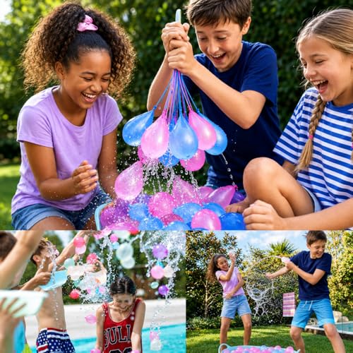 Miniatura 3 de Globos De Agua 333 Pcs De Colores, Globos Agua Llenado Rápido Autosellables, Water Balloons Para Niños Y Adultos, Juguetes De Piscina Para Jardín, Playa, Cumpleaños Y Fiesta Al Aire Libre