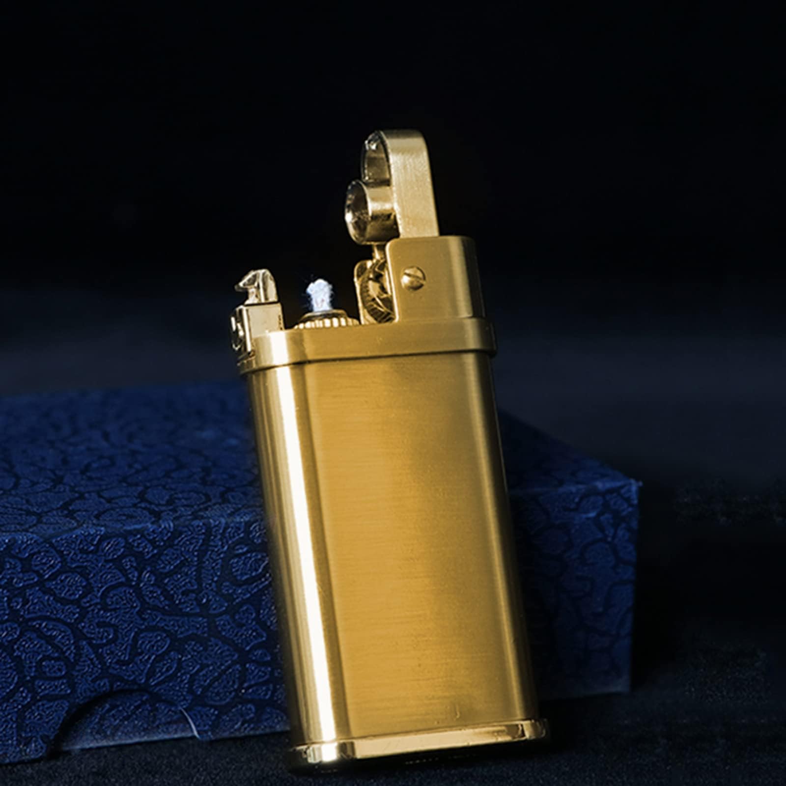 Vintage Trench Kerosene Lighters Copper Brass Oil Refillable Lighter Gift for Him Men Dad Husband Not Including Fuel (Brass)