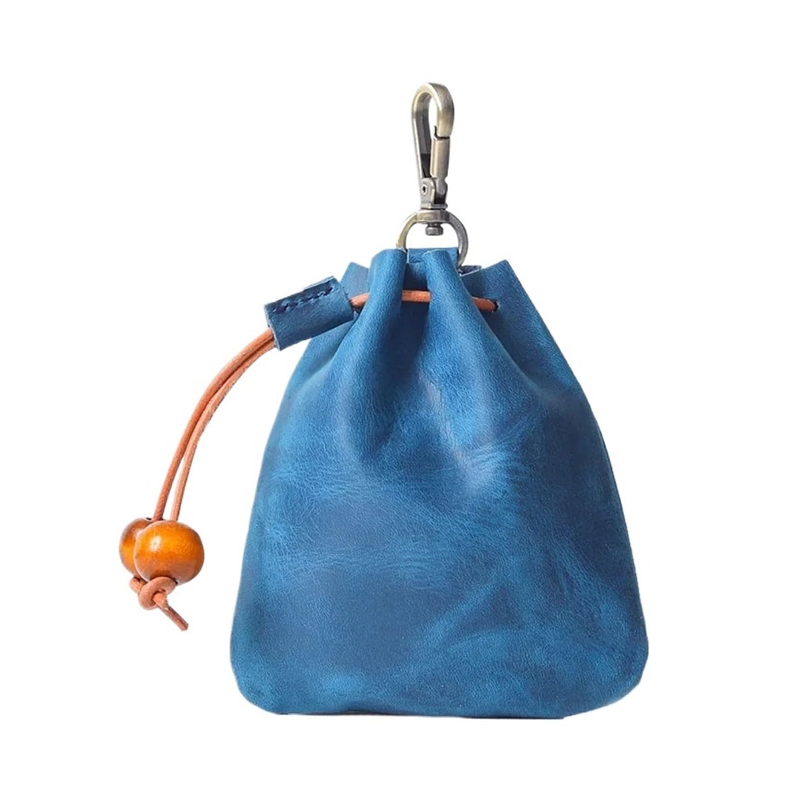 AYWTIUN Leather Drawstring Pouch Handmade Leather Drawstring Coin Purse Mini Portable Soft Key Wallet for Ladies