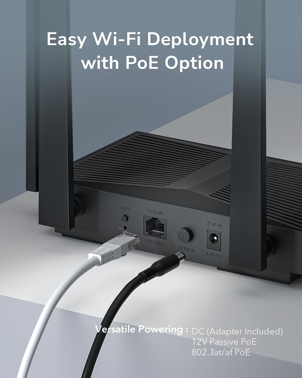 Cudy AP3000D WiFi 6 AX3000 Point d'accès Gigabit sans fil de bureau, pont Wi-Fi, formation de faisceaux, prend en charge plusieurs SSID, 4 antennes fixes, 802.3at/af ou PoE passif et alimentation 12 V