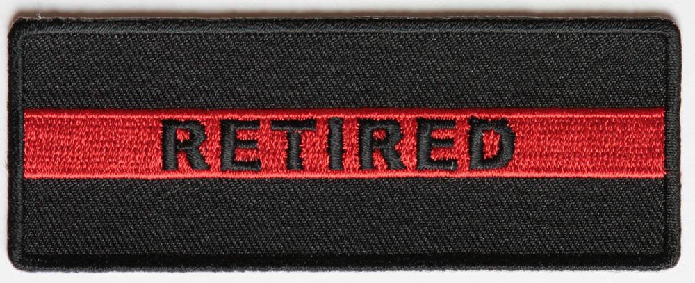 Retired Red Line Firefighter Patch - By Ivamis Trading - 4x1.5 inch