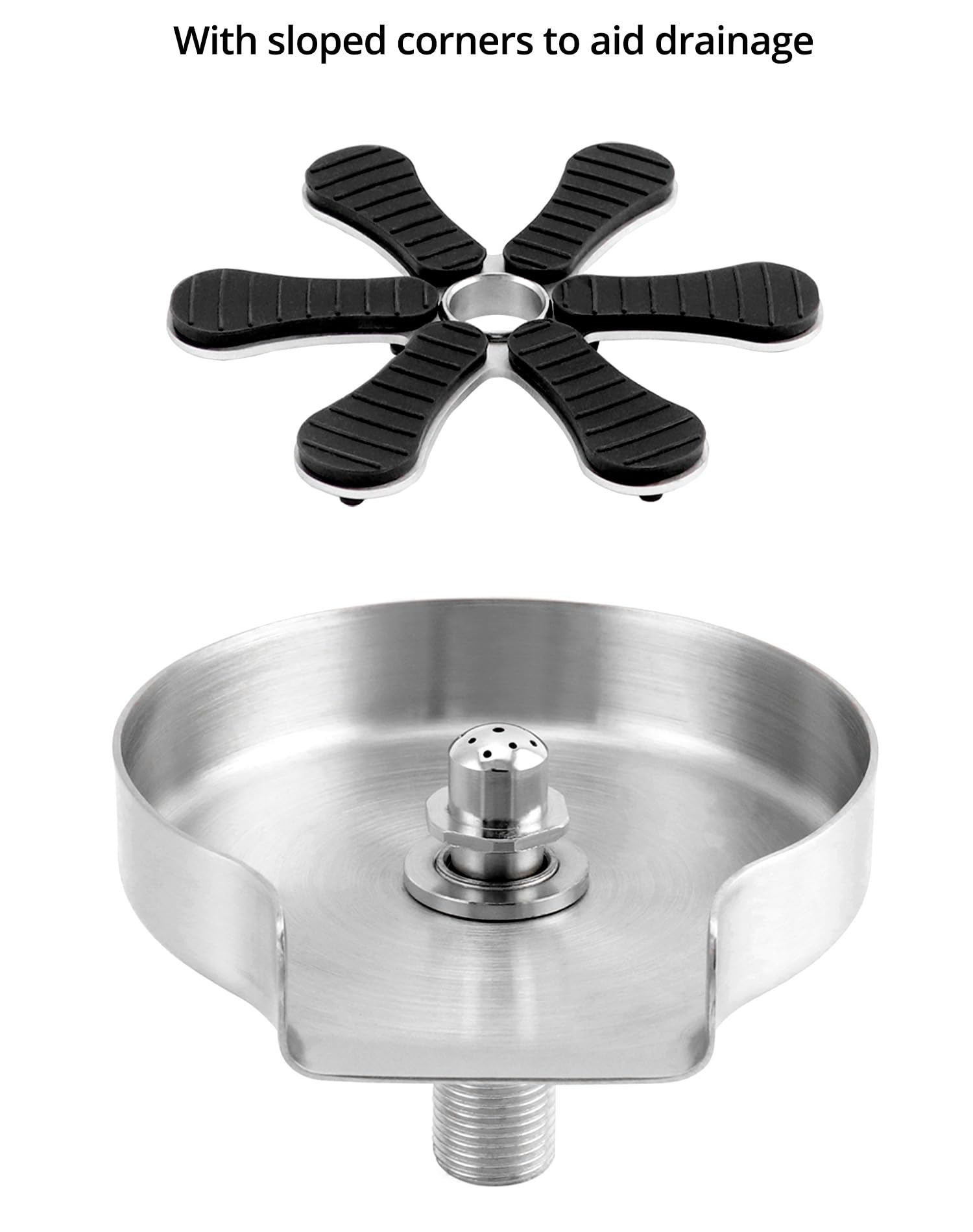 QWORK® Lavabicchieri Lavandino, in acciaio inossidabile 304, Rondella di vetro automatica, Lavatazzine, Sciacquatrice di vetro, per lavello da cucina, Bar