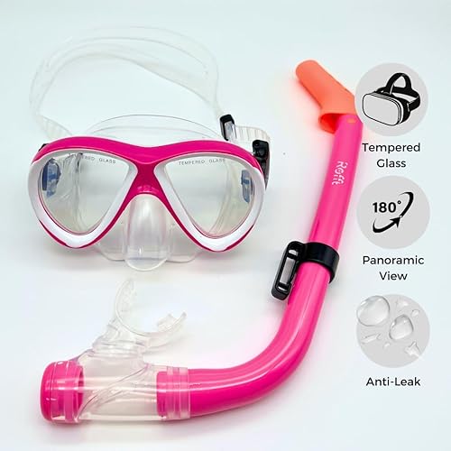 Miniatura 4 de Mask Snorkel Set, Travel Size Snorkeling Gear for Kids with Panoramic View Anti-Fog Mask and Gear Bag for Swimming Training, Snorkeling Kit Diving
