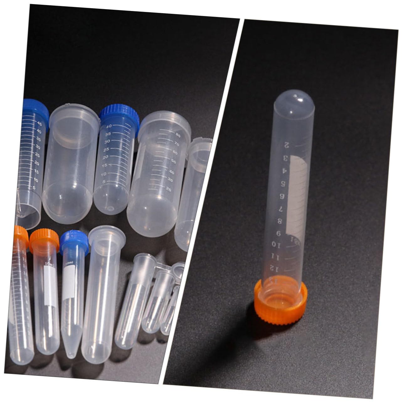 MAGICLULU 100 Stück Zentrifugenröhrchen aus PE mit Schraubverschluss Hitzebeständig und Drucksterilisierbar Konischer Boden Laborprobenröhrchen für Biochemie Zufällige Farbe Zufällige Farbe