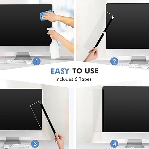 Miniatura 5 de DOLLAR BOSS Tableros de notas para monitor para computadoras, 2 piezas, accesorios de escritorio de oficina, 11 x 3.1 pulgadas, panel lateral de