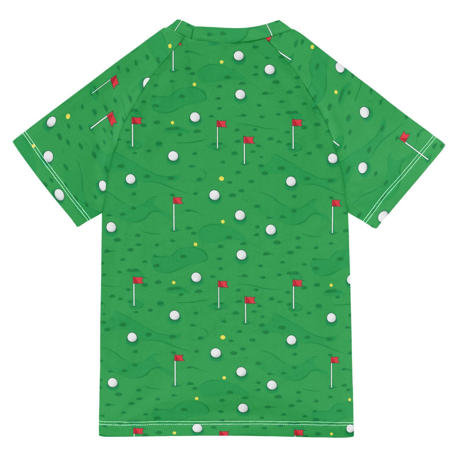 Rash Guard Bathing Suit Girls Short Sleeve Kid Swimsuits for Girls 7T Golf Green