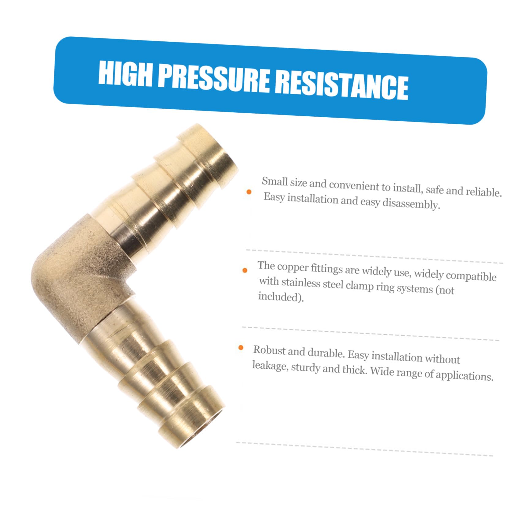 Accesorios Pex 1/2 Codo 90° de Cobre 10 Piezas Amarillo | Conexión Rápida y Desmontaje Sencillo, Prevención de Fugas, para Latiguillos de Fontanería y Gas