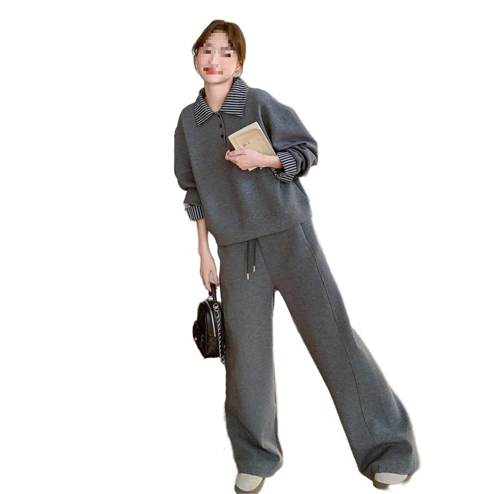 Ensemble 2 pièces sweat pour femme, pull ample et pantalon de survêtement décontracté