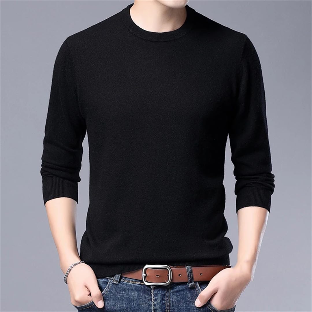 Maglione invernale in lana da uomo a maniche lunghe con scollo a O