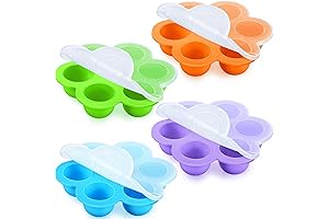 4 Pcs Silicone Baby Food Freezer Tray with Lid