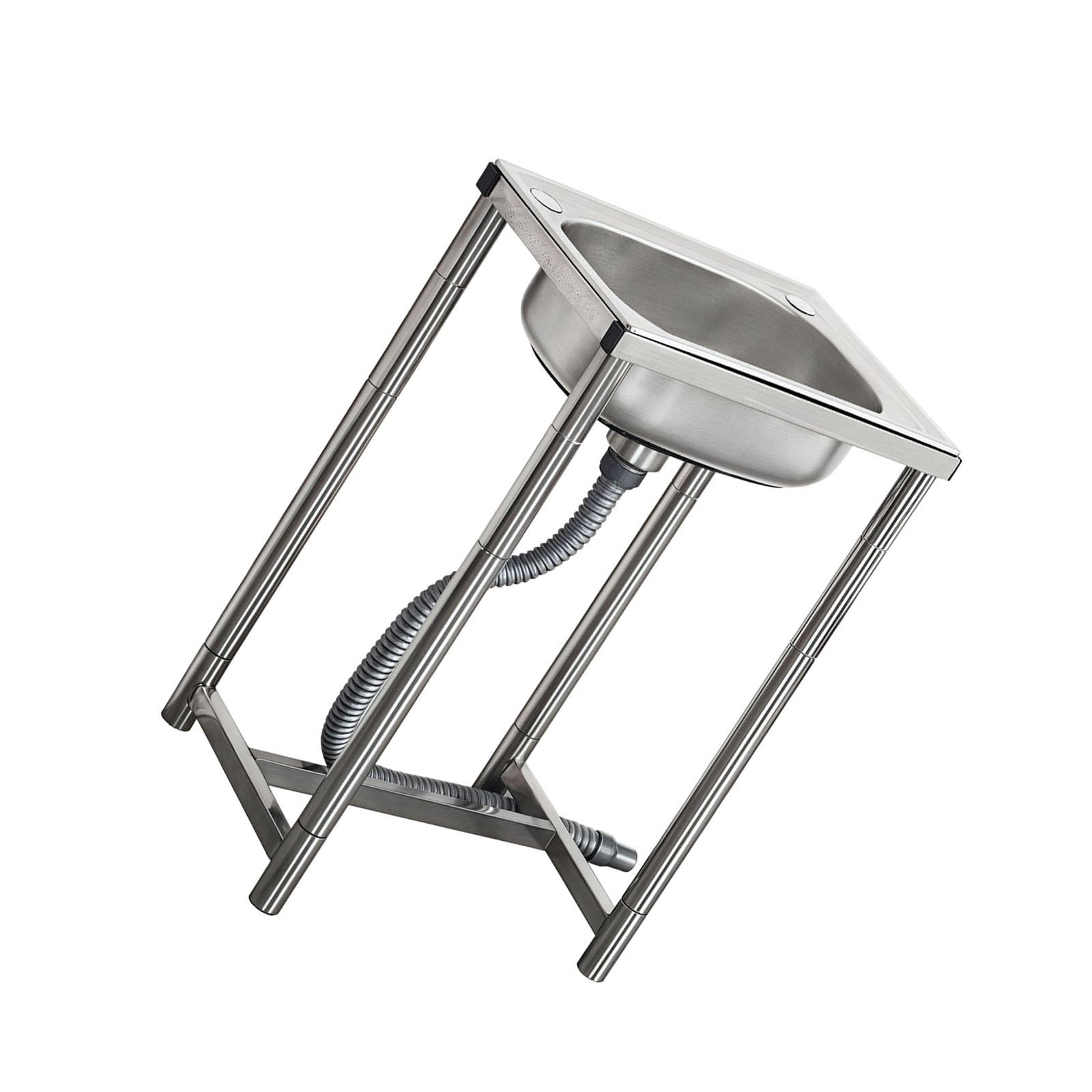 Fregadero de acero inoxidable de un seno con soporte robusto anticorrosión
