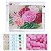 Produktbild 30 x 40 cm, 5D-Motiv, Pfingstrosen, Blumenmuster, Strasssteine, Stickerei, Kreuzstich, Handwerk, Wanddekoration