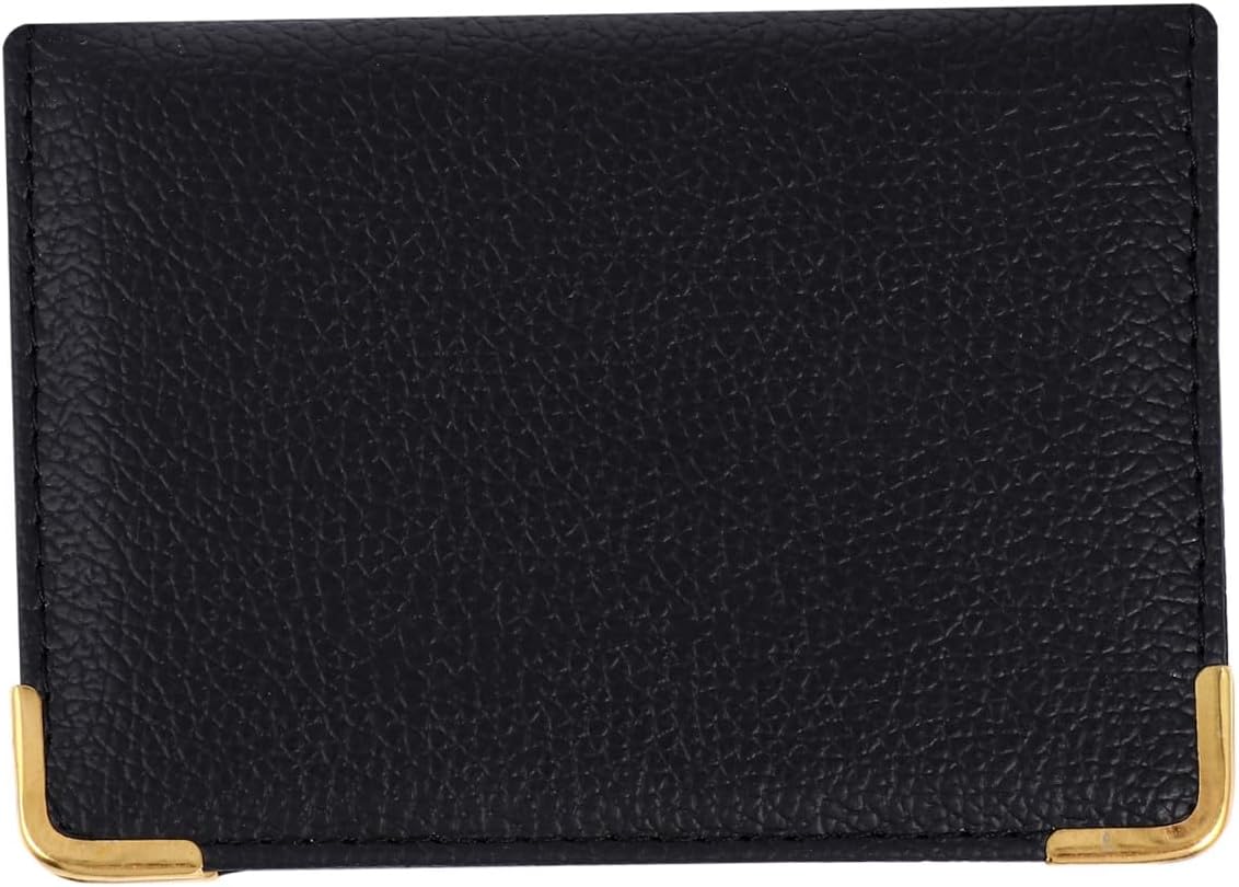 GLEAVI Pu Leather Card Holder Id Protective Sleeve for Travel Black Credit Card Pack Organizer for Women and Men