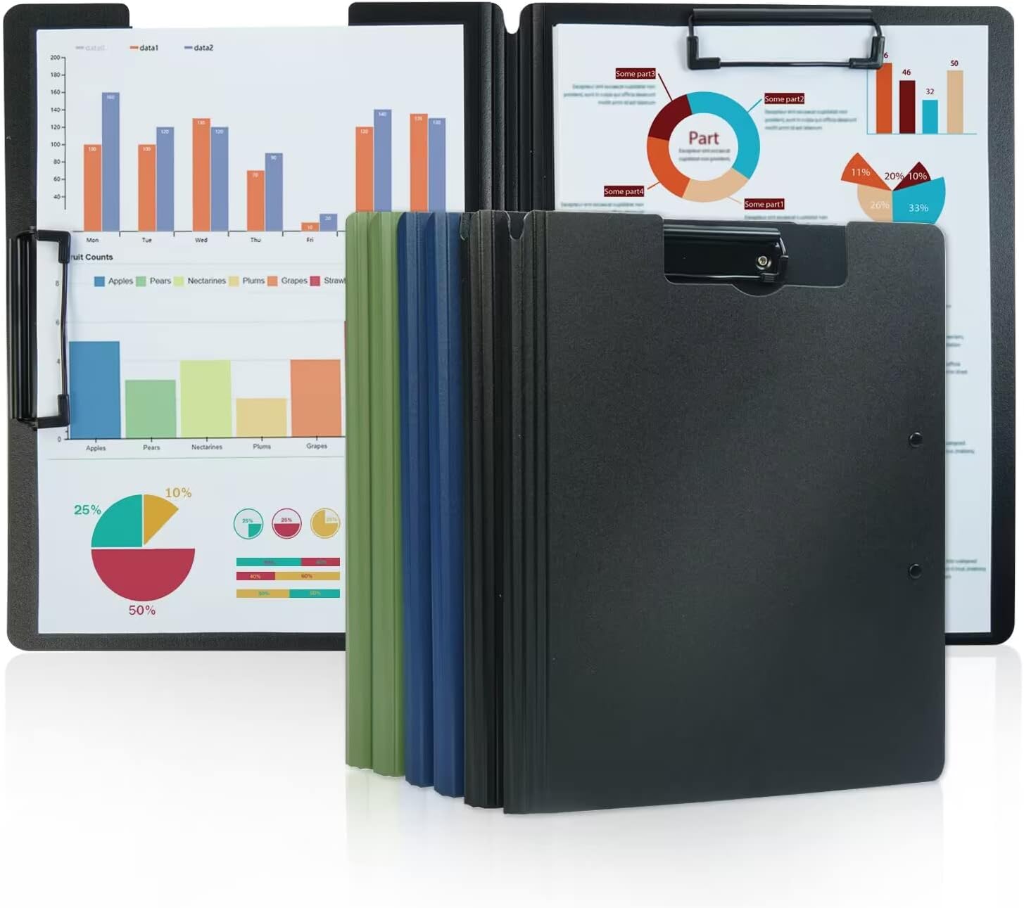 Clipboard Folder 6 Pack,Clip Boards 8.5x11,Privacy Plastic