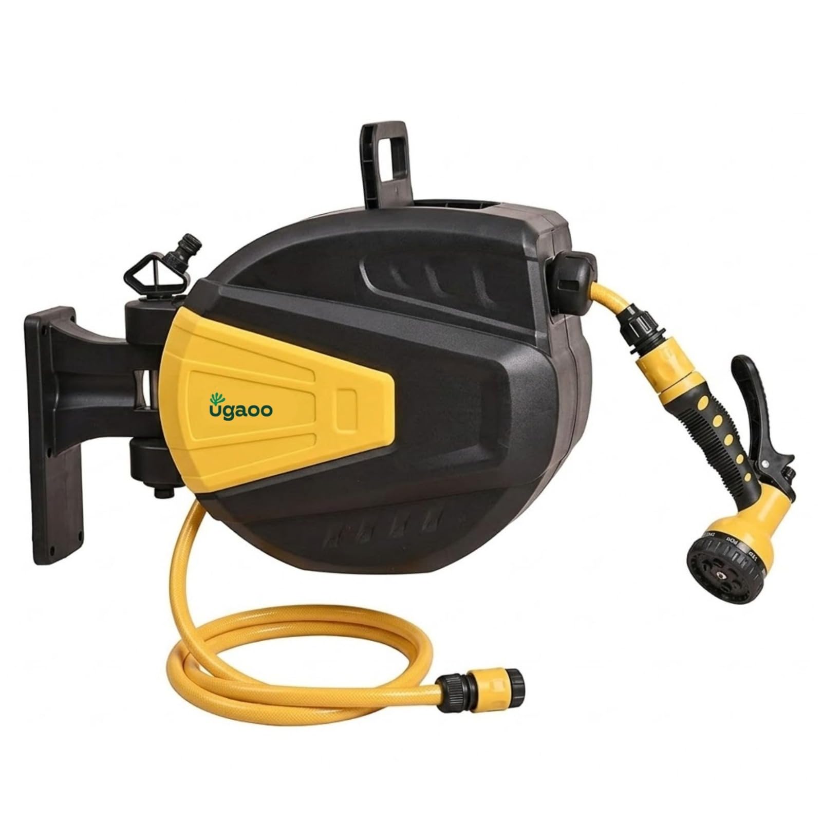 Ugaoo Retractable Garden Hose Reel 10 meter | Retractable Hose Pipe for Gardening | Auto Rewind, 9-Pattern Nozzle, Wall Mounted Swivel, Slow Return, No-Tangle, Leak-Proof-picture-30