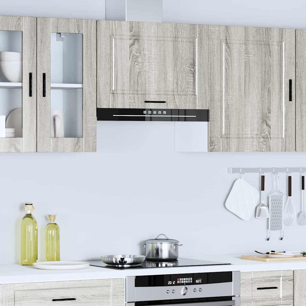 vidaXL Pensile da Cucina Porto Grigio Sonoma in Legno Multistrato, pensile da Cucina, Armadio da Cucina a Parete, pensili con Ante, pensile Montato