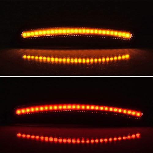 Miniatura 5 de Juego de 2 luces LED redondas y 4 piezas curvadas (2 delanteras + 2 traseras traseras) para guardabarros, indicadores de giro y intermitentes