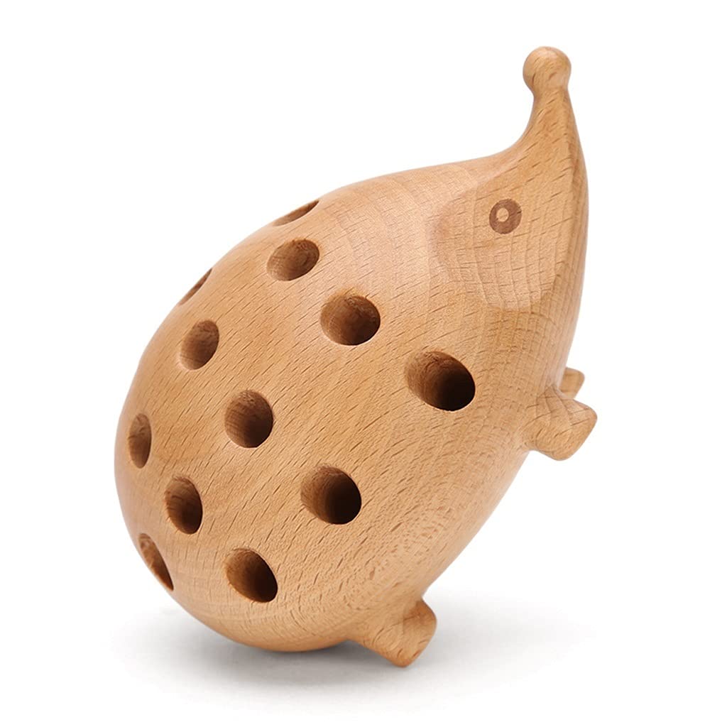 Porte-Stylo Titulaire de Stylo de hérisson Massif créatif en Bois Massif de Grande capacité Porte-Stylo de Stylo littéraire Porte-Stylo de Rangement Pot à pinceaux