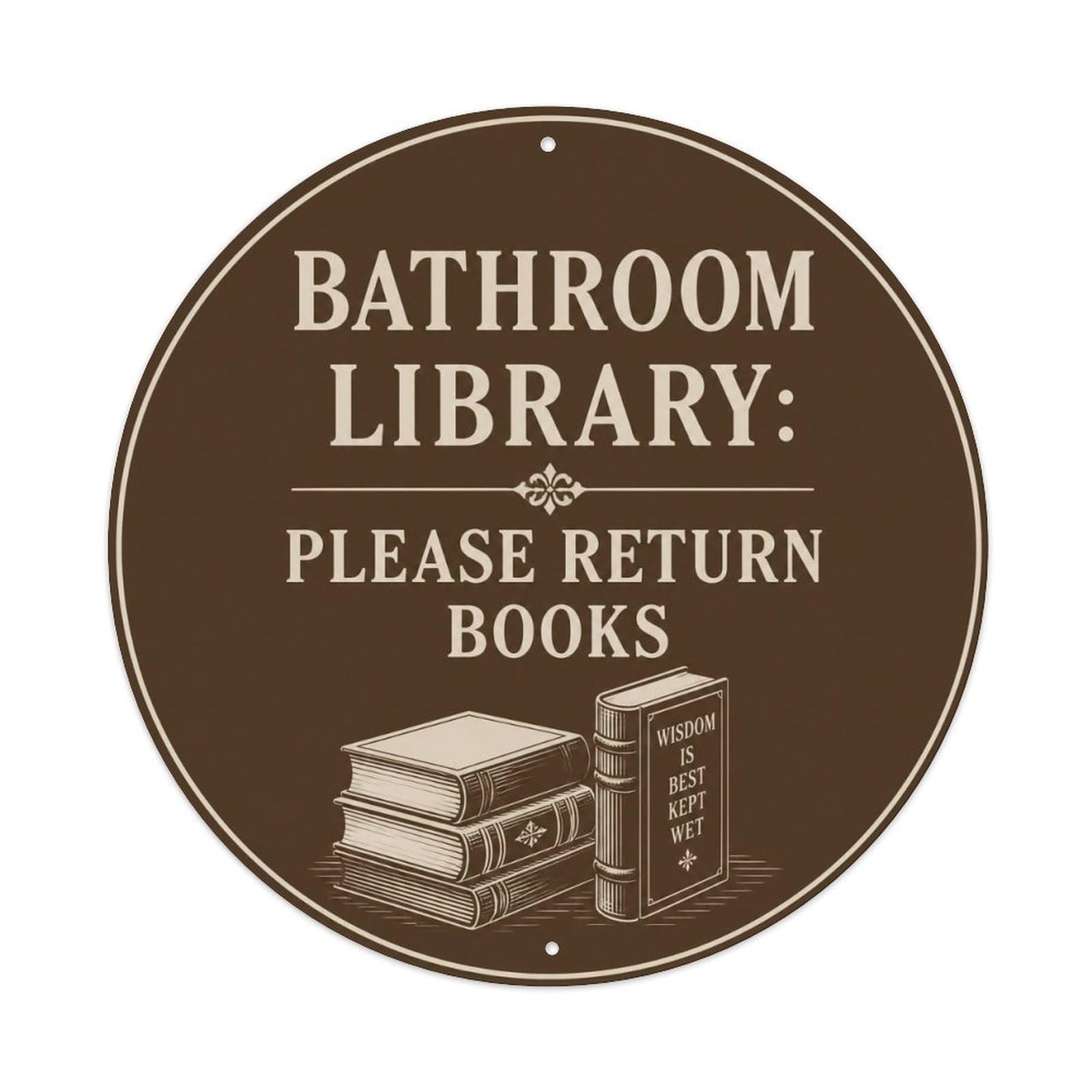 Olyhtr 8X8inch Classic Style Bathroom Library Toilet Etiquette British Classic Badge Metal Tin Sign