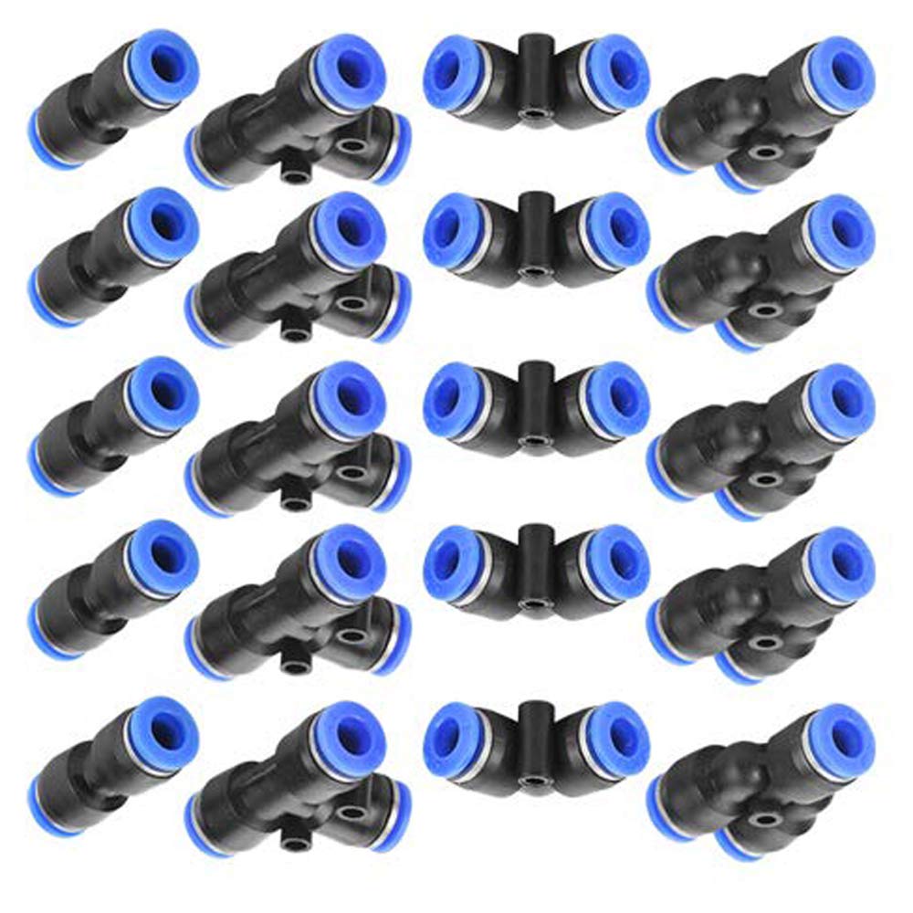 Buy 40 Pcs Air Push Quick Fittings 4 Different Types of Pneumatic