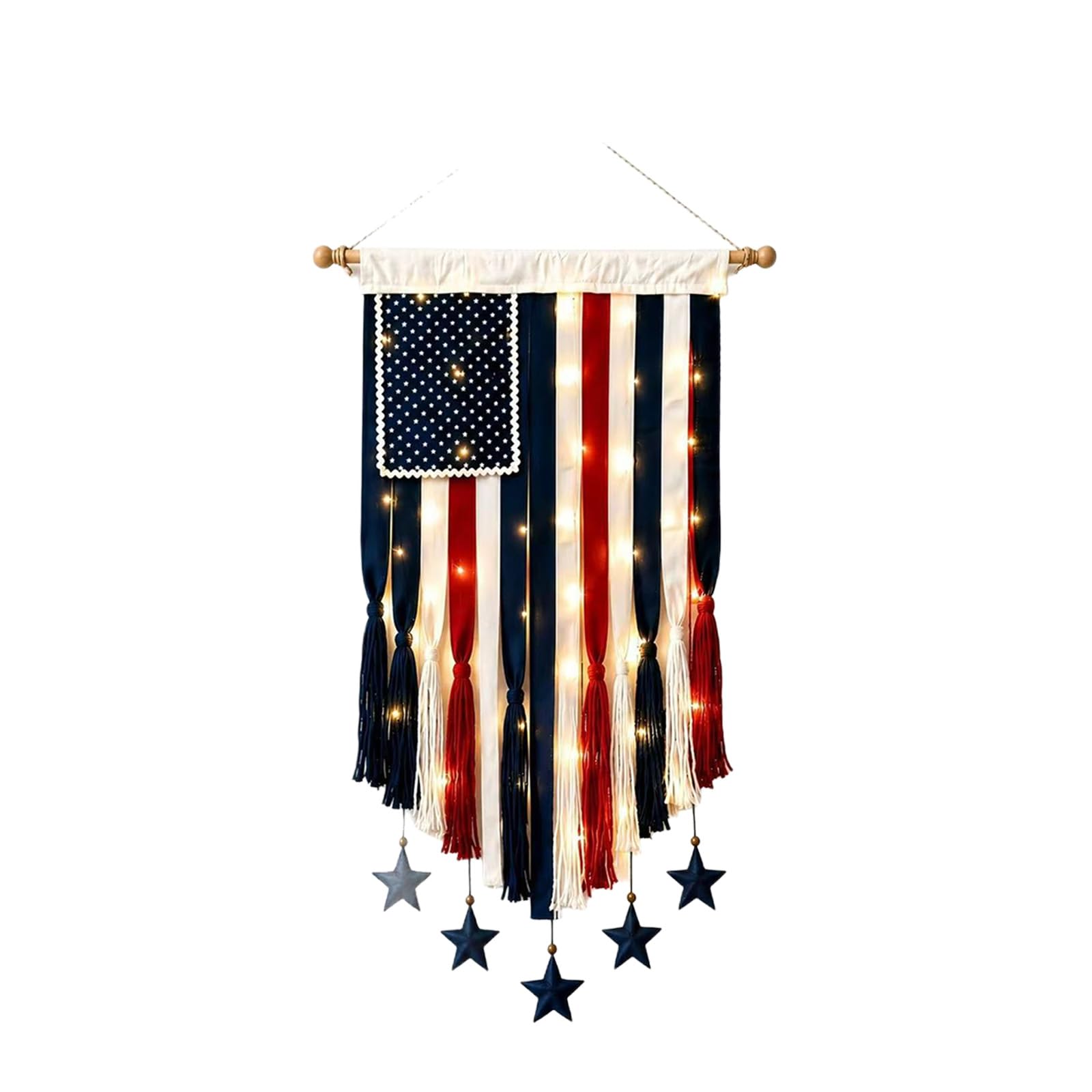 Tsophreniq 4Th of July Decorations Memorial Day Decors Rag Americans Flag Banners Independence Day Accessories Party Supplies Gift Rag Americans Flag Banners