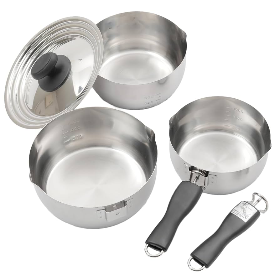 【ゆき平鍋】6点セット Amazon | 着脱式 ゆきひら鍋6点セット ハンドルおまけ オール