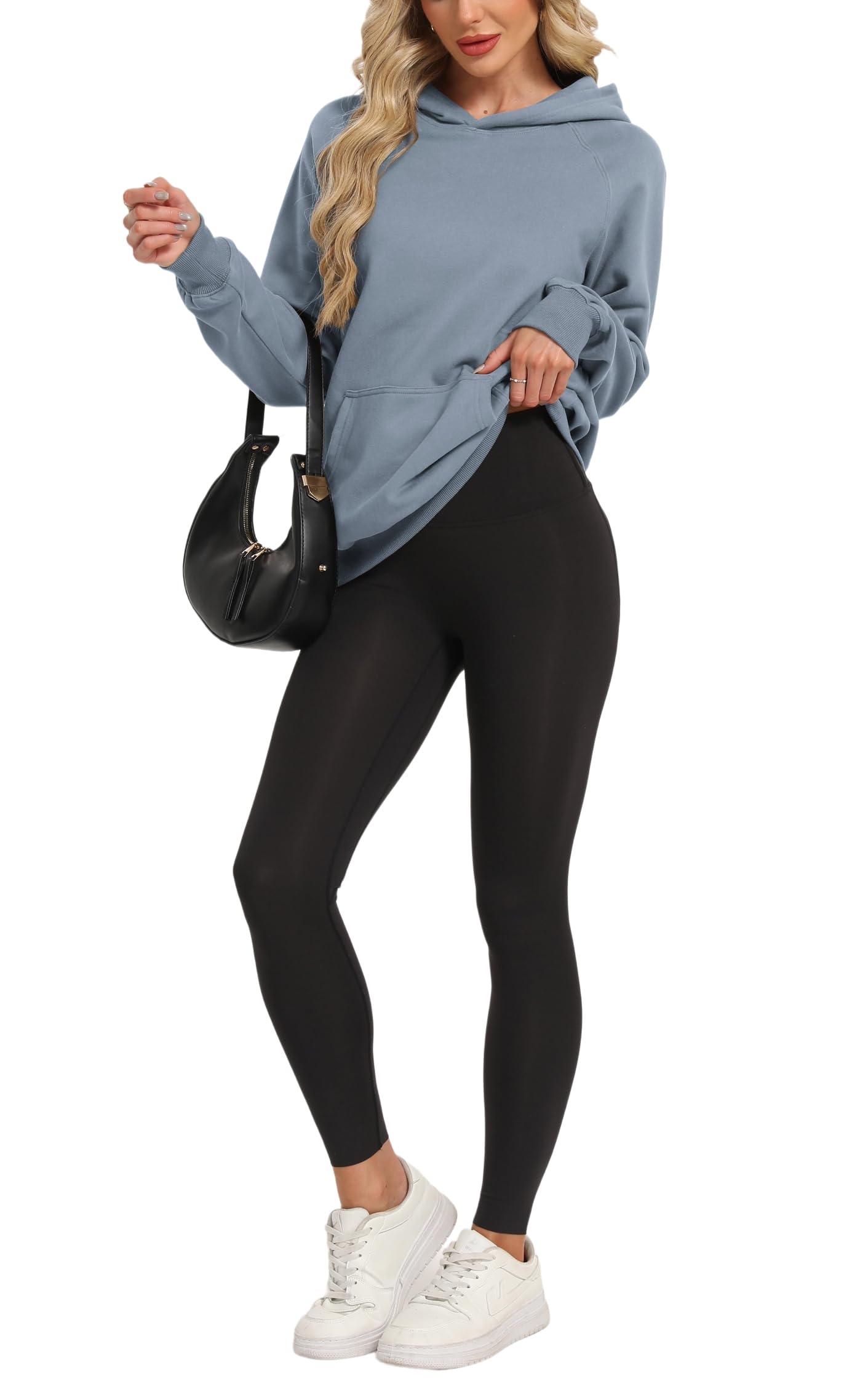 Timuspo Sweat à capuche pour femme - Confortable - En coton - Décontracté - Couleur unie - Basique - Manches longues - Avec capuche - Tendance - Automne