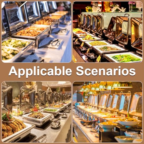 Aocay 9L Chafing Dish Elektrisch, Edelstahl Speisewärmer Behälter, Commercial Wärmebehälter für Speisen, Rechteckig Buffetwärmer mit Sichtbarem Glasdeckel für Catering, Buffet, Party (1/3) – Bild 8