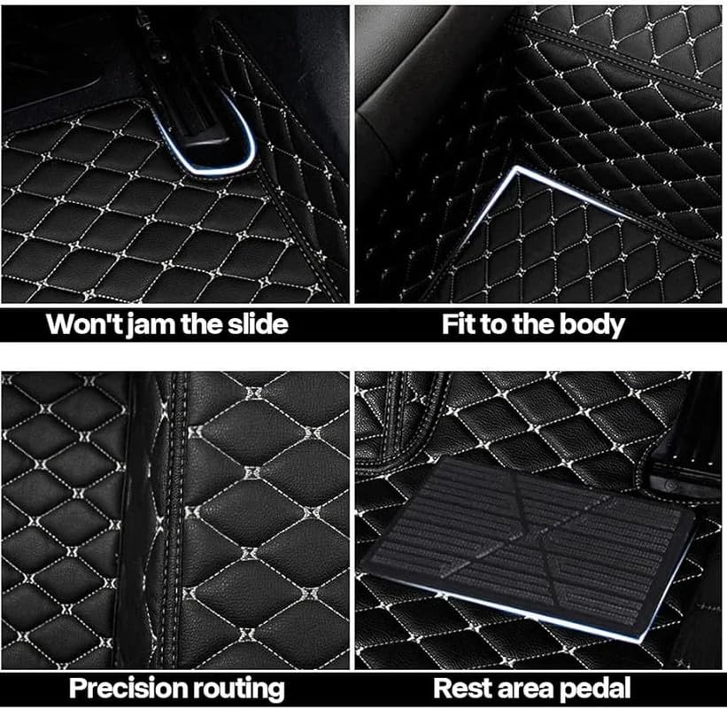 Image of 9D Car Floor Mat Full Set for E Bella Electric (5-Seater) || Luxury Leather with Grass Mat Complete Set || 100% Waterproof and Washable || Color : (Coffee)
